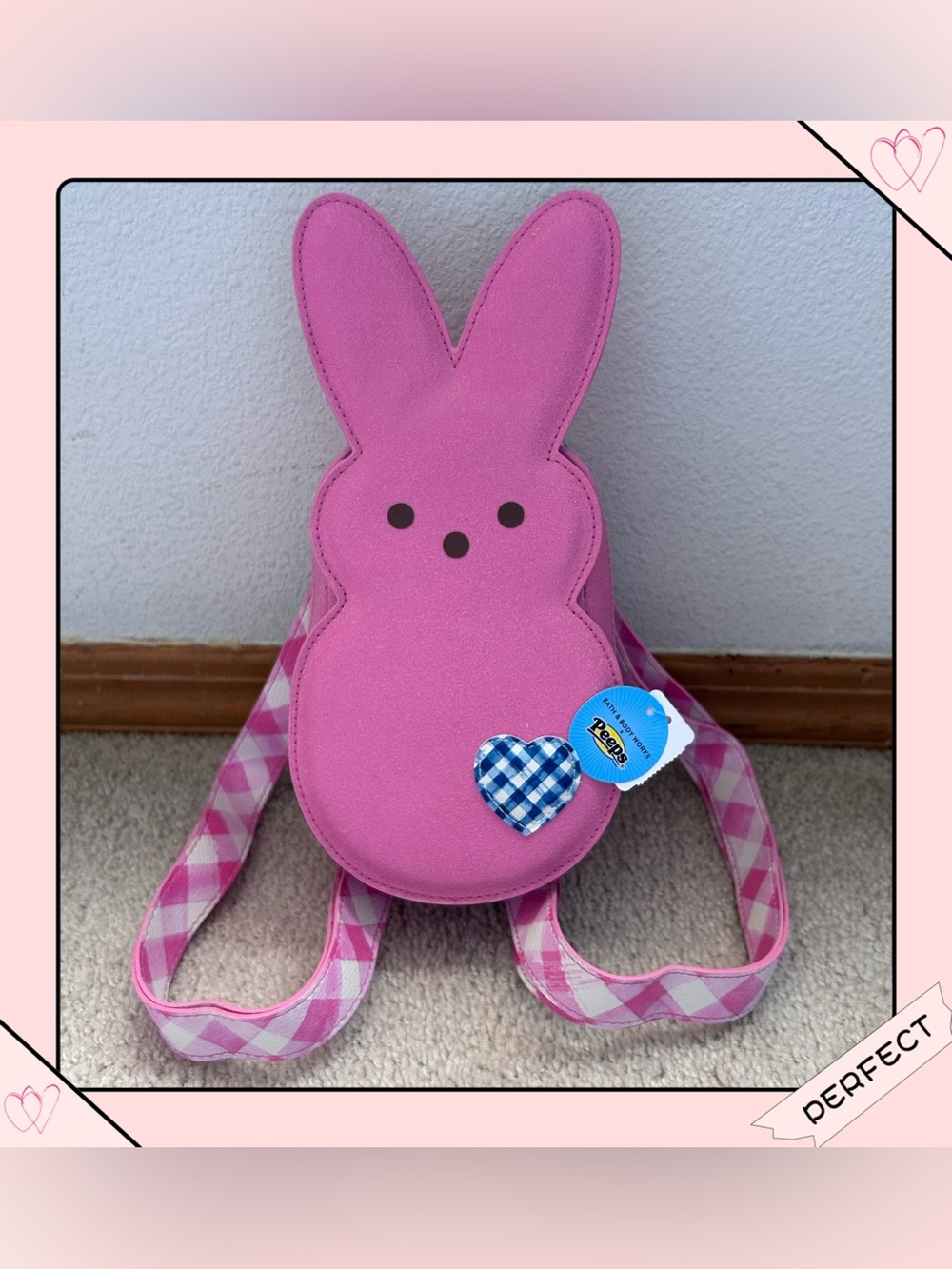 Bath Body Works x Peep 2026 Easter Marshmallow Bunny Glitter Mini Backpack Pink